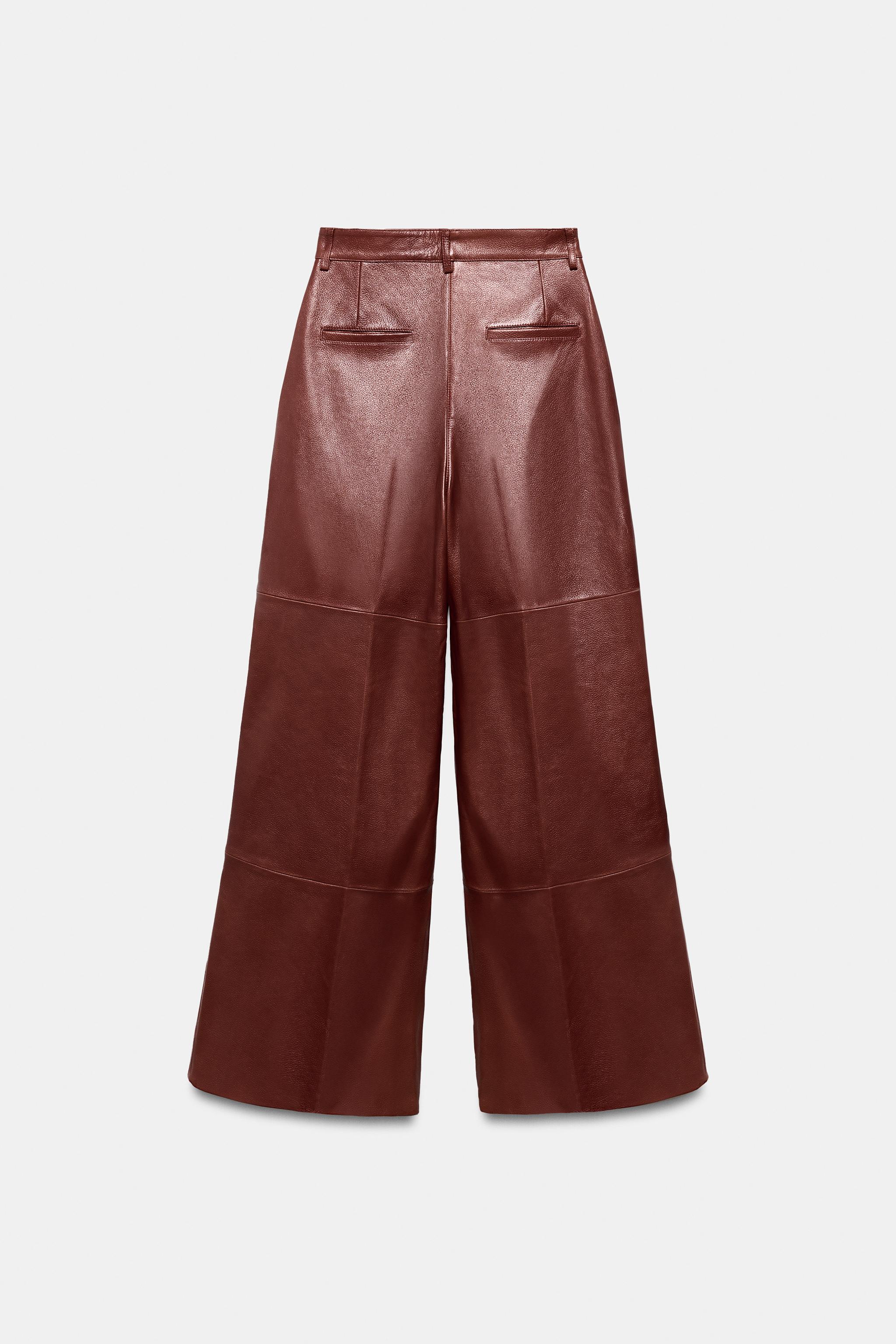 ZW COLLECTION LIMITED EDITION LEATHER WIDE LEG PANTS